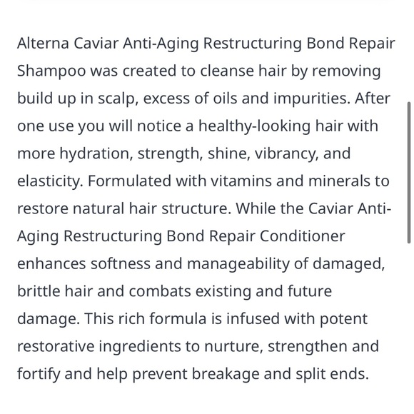 Alterna Caviar Anti-Aging Restructuring Bond Repair 1-Shampoo 1-Cond. 2 x 7ml - Picture 2 of 2